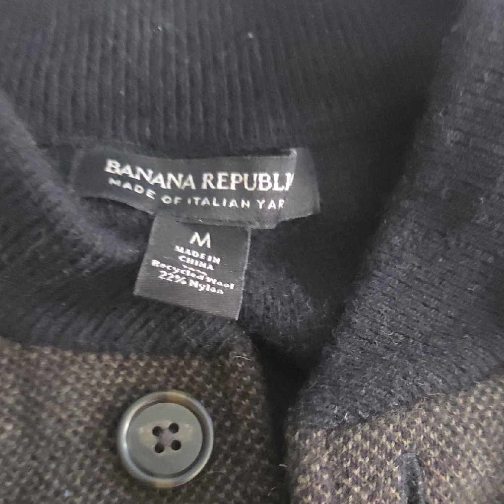 Banana Republic Men's Dark Brown and Black Bomber Jacket - Picture 7 of 14